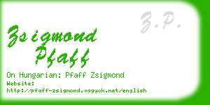 zsigmond pfaff business card